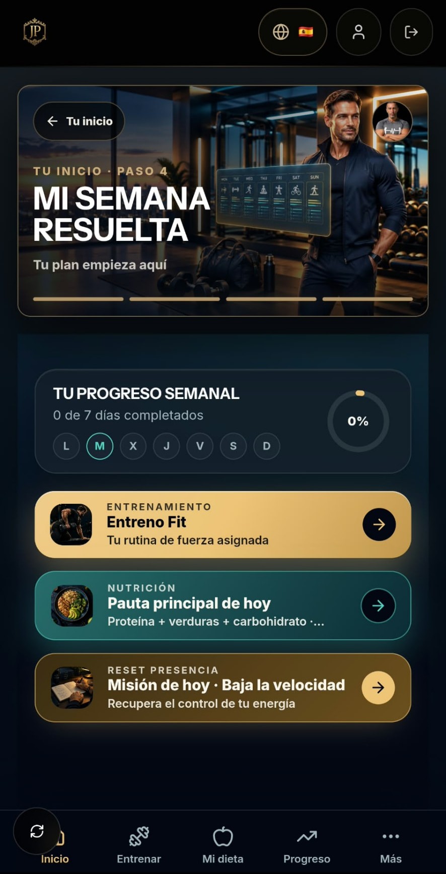 Pantalla real de la app: Mi Semana Resuelta