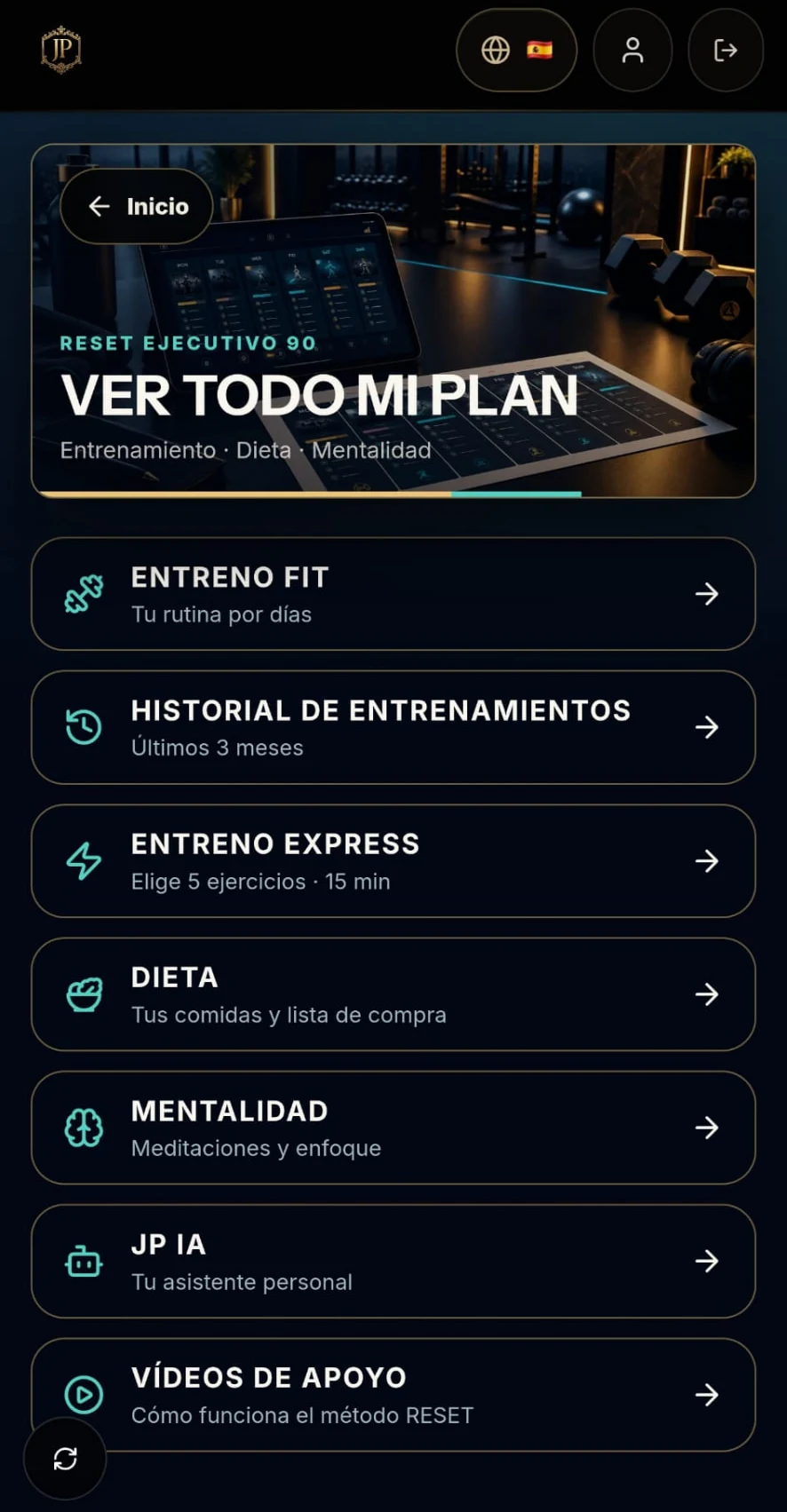 Pantalla real de la app: Ver todo mi plan